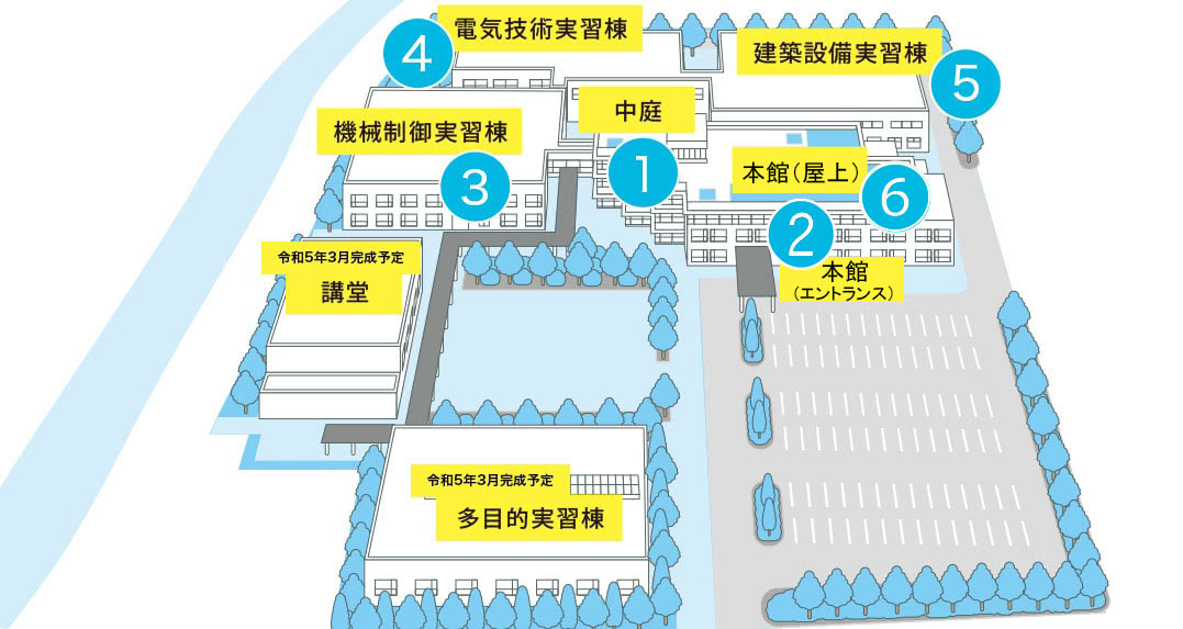 静岡県立工科短期大学静岡キャンパスマップ